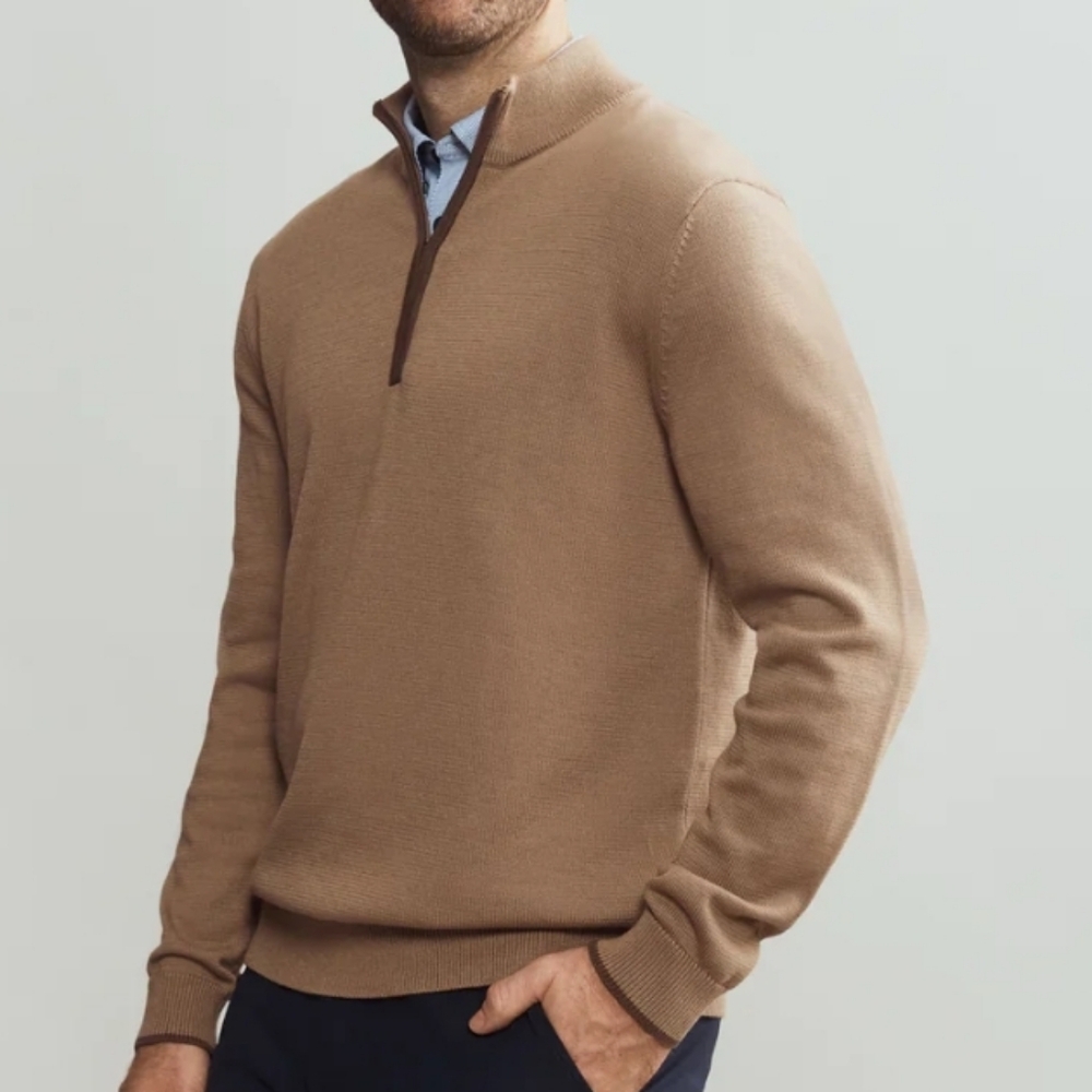 Rhone - Commuter 1/4 Zip Sweater - Savannah Tan Heather